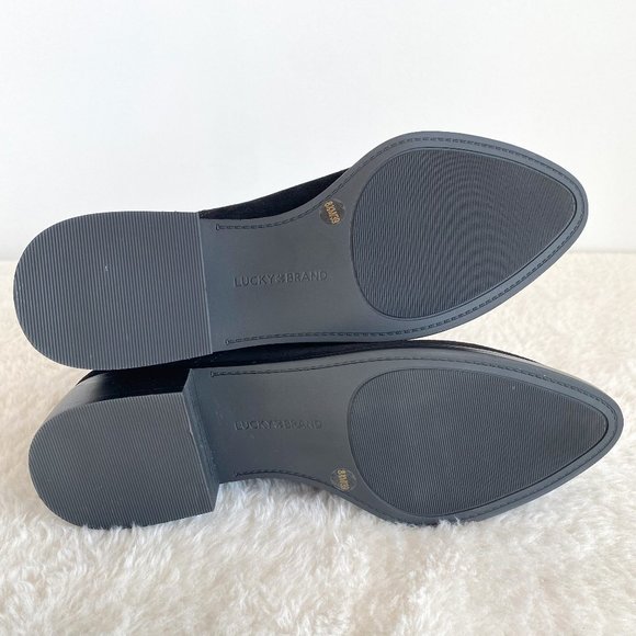 Lucky Brand Lollin Women's Pull-on Ankle Boots, Black Oiled Suede, Size 8.5 M - Picture 9 of 9